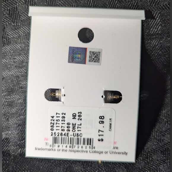 Canvas Style USC Carolina Gamecocks Collegiate Hoop Earrings. - Picture 3 of 3